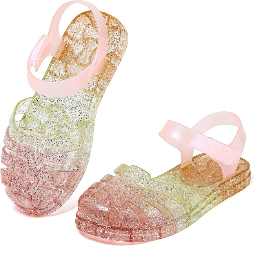Jelly Sandals Girls Soft Sole Princess Costume Summer Dress Sandals Closed Toe Comfortable for To... | Amazon (US)