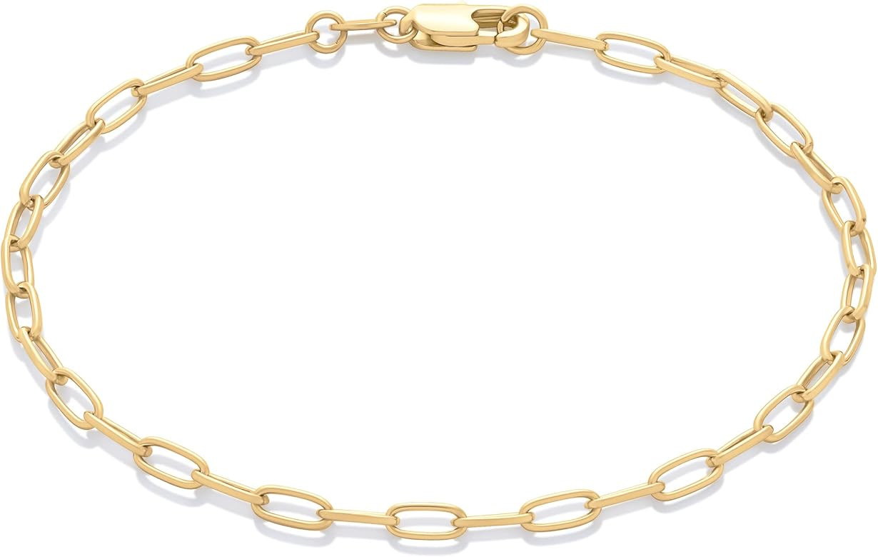 Amazon Essentials 14K Paperclip Chain Bracelet | Amazon (US)