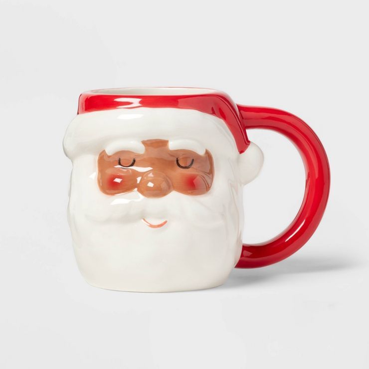 16oz Earthenware Figural Christmas Santa Mug - Wondershop™ | Target