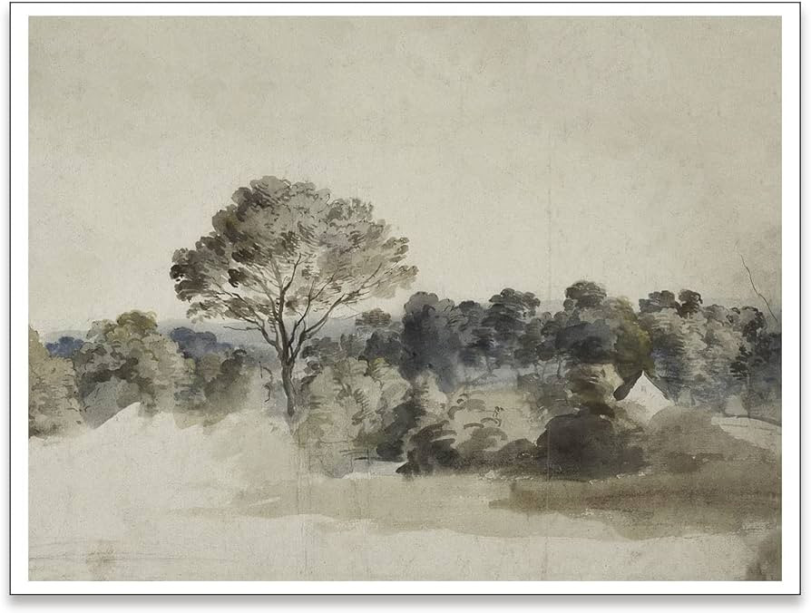 IVLWE Vintage Neutral Antique Rustic Landscape wall art Painting，nature wall art aesthetic room... | Amazon (US)