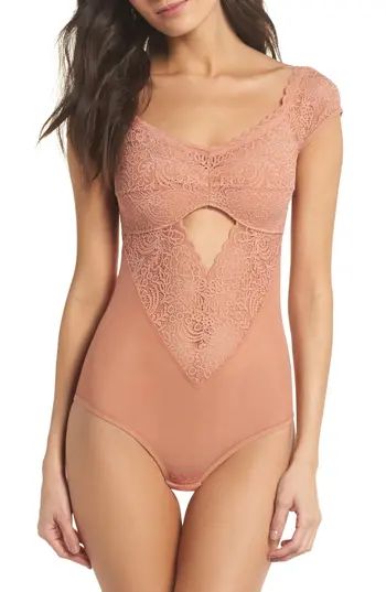 Women's Thistle & Spire Marcy Soft Cup Bodysuit, Size Large - Coral | Nordstrom