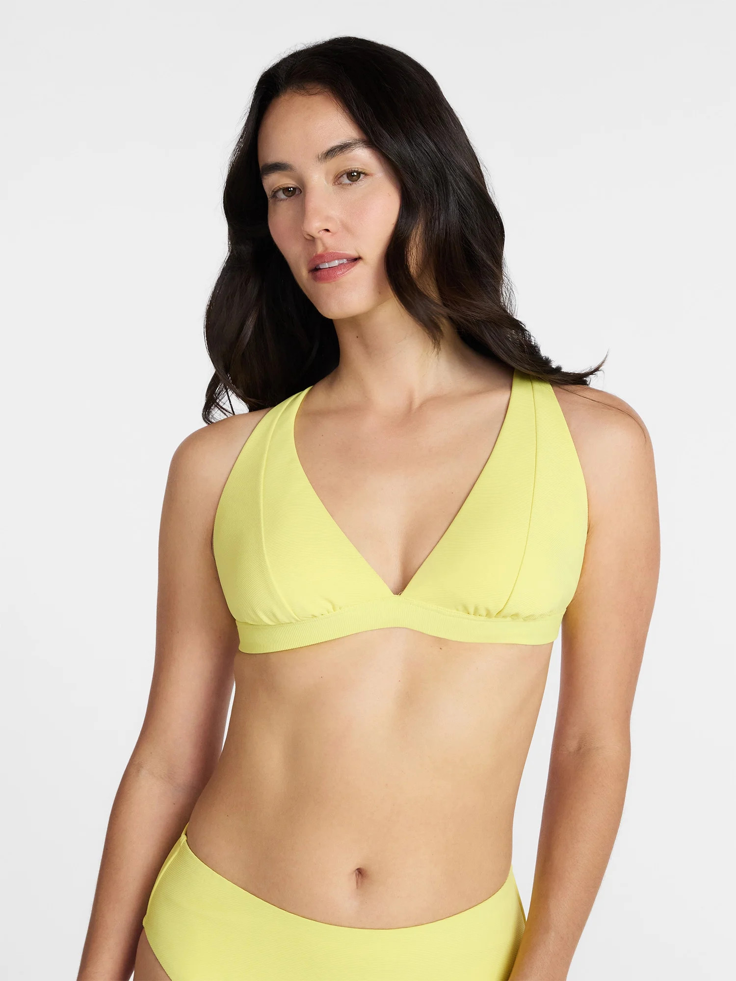 Time and Tru Women's and Women's Plus Ribbed Tall Triangle Bikini Top, Sizes XS-3X | Walmart (US)