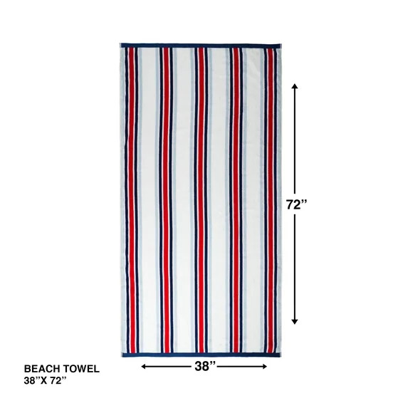 Better Homes & Gardens Oversized Cotton Blend Cabana Beach Towel, 72" x 38", Red | Walmart (US)