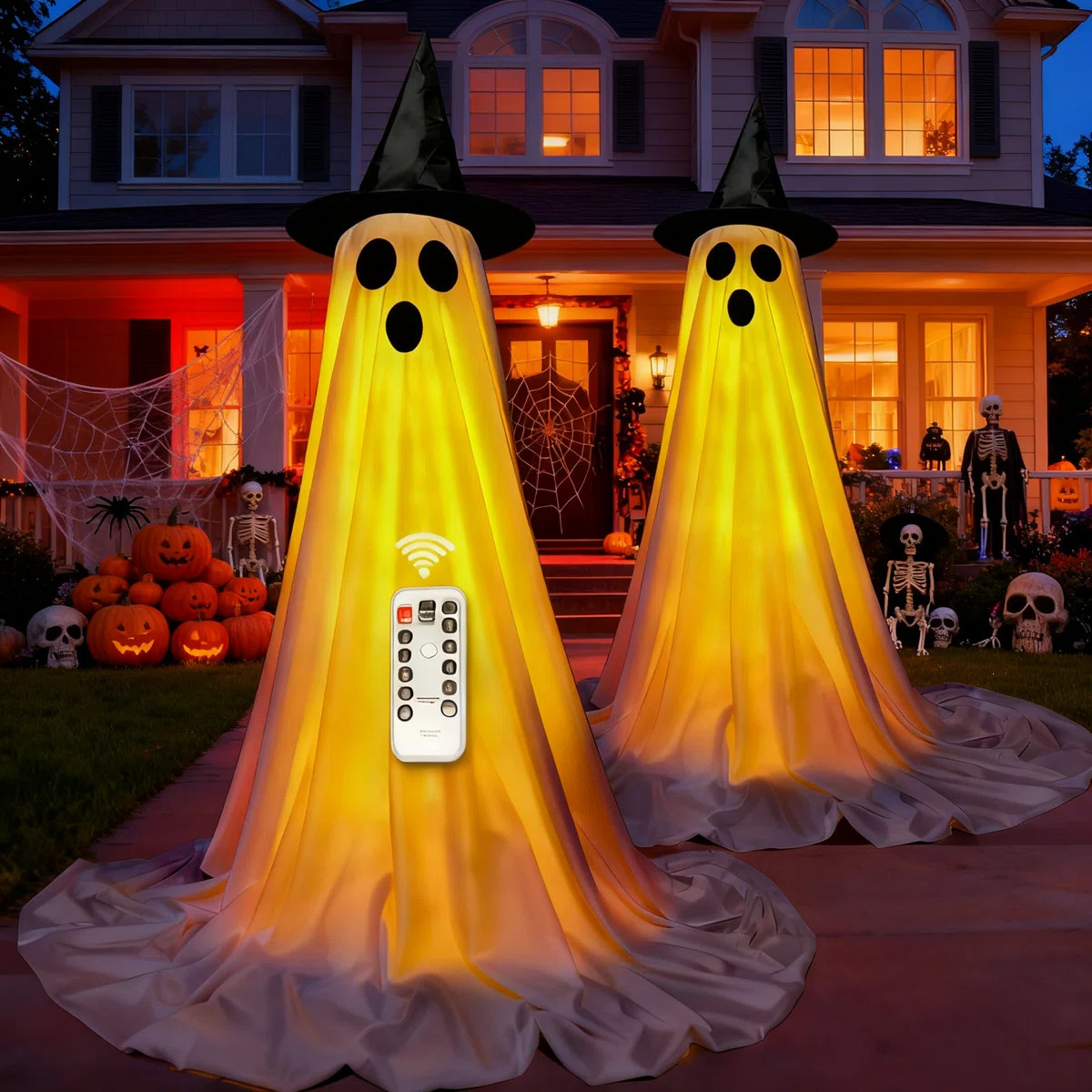 2Packs Halloween Ghost Decorations - Light Up Spooky Ghost With Remote Control LED String Lights,... | Wayfair North America