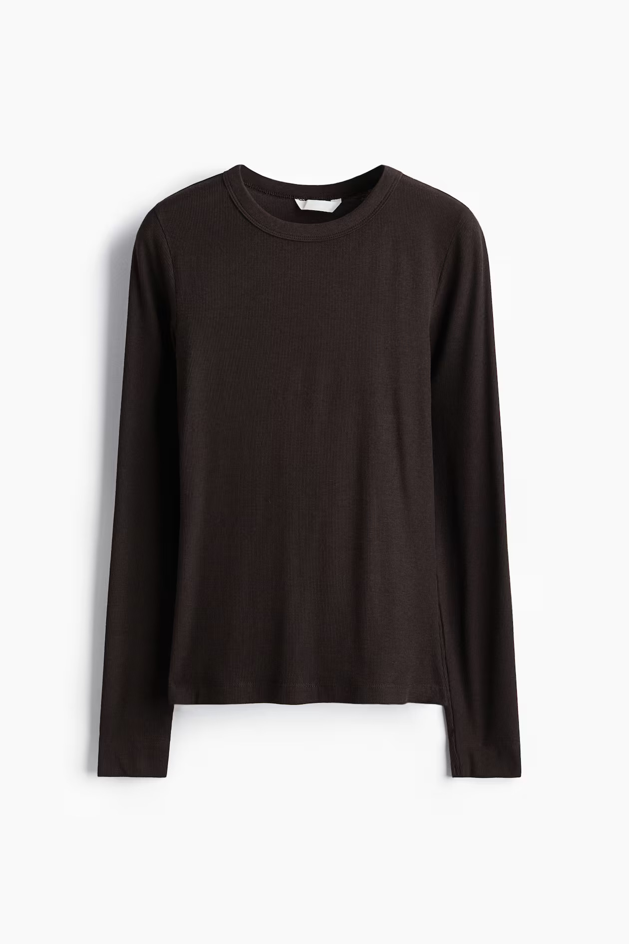 Ribbed top - Dark brown - Ladies | H&M GB | H&M (UK, MY, IN, SG, PH, TW, HK)