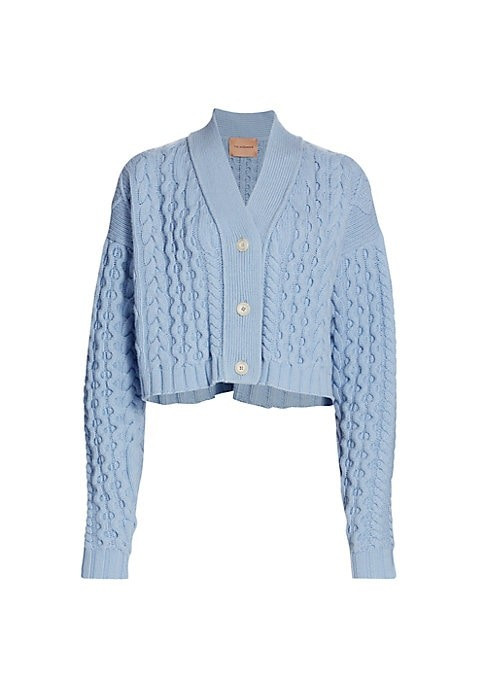 Andamane Women's Forget Me Not Knitted Cropped Cardigan - Light Blue - Size Medium | Saks Fifth Avenue