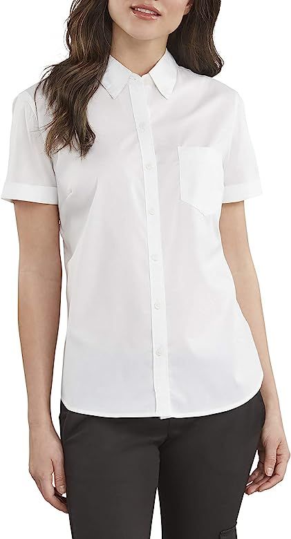 Women's Stretch Poplin Button-up Short Sleeve Shirt | Amazon (US)