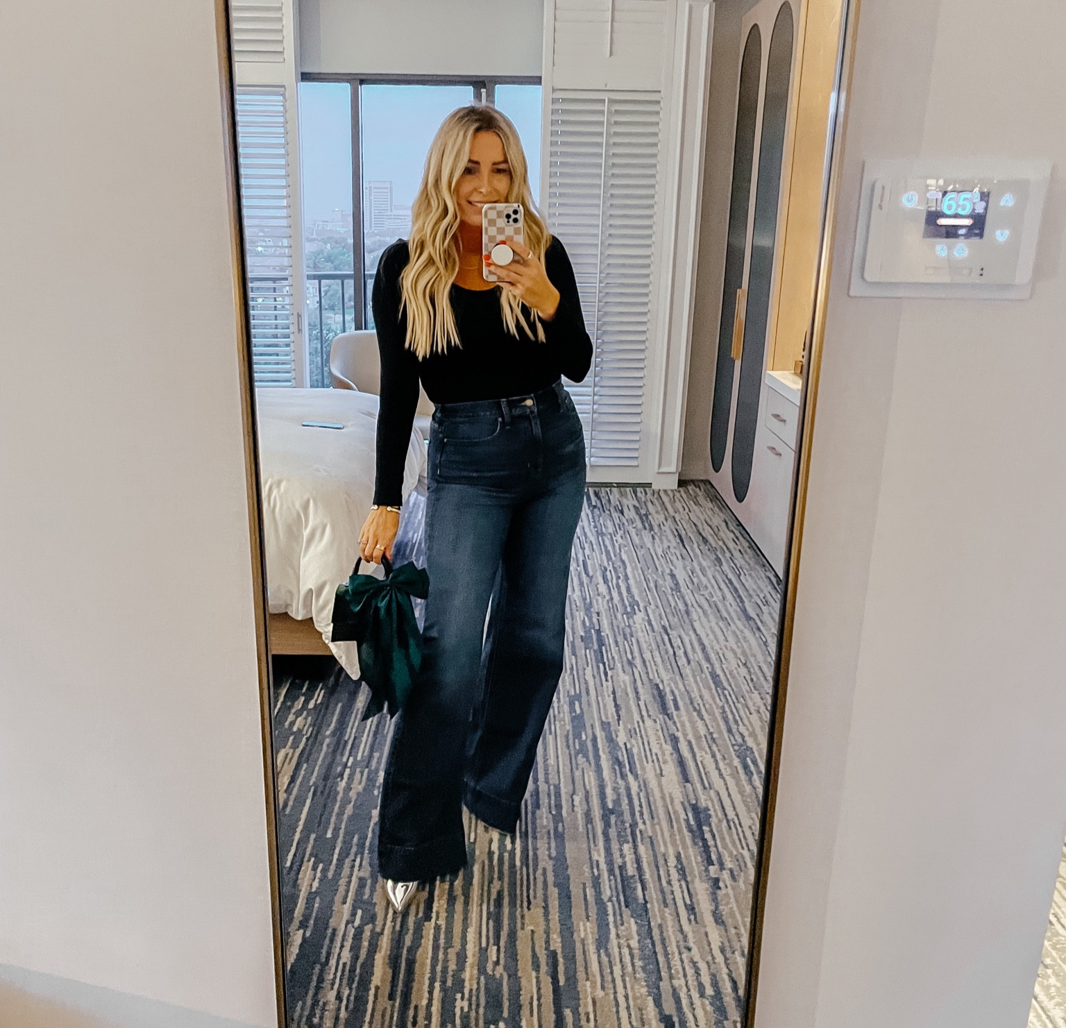 Jeans sized down one size to 28. Sized up to a large. Holiday party outfit. holiday party. Christmas party. 
Gift guide for her. Mid size style. 


#LTKGiftGuide #LTKsalealert #LTKHoliday