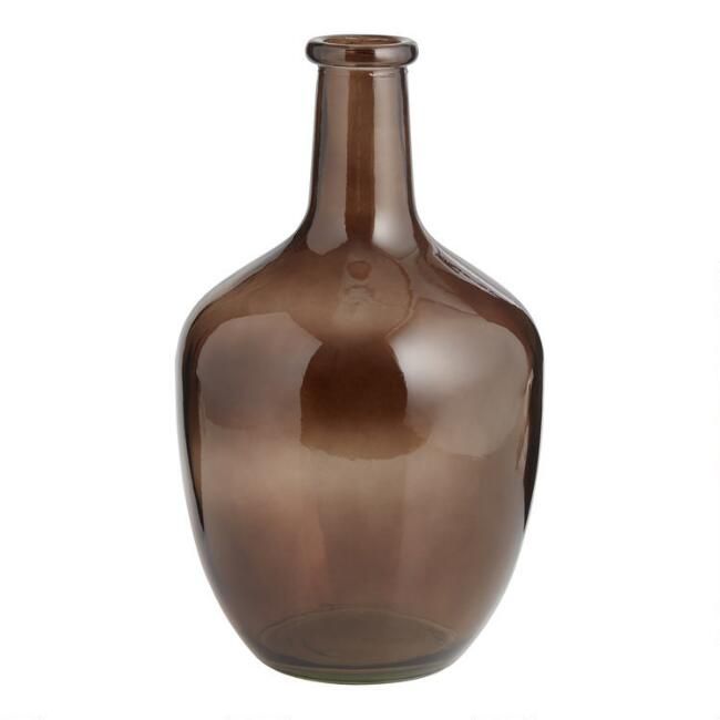 Brown Glass Long Neck Vase | World Market