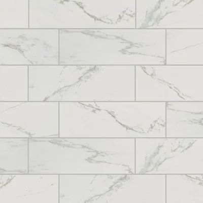 American Olean Marble Manor Calacatta 4-in x 12-in Glossy Ceramic Marble Subway Wall Tile Lowes.c... | Lowe's