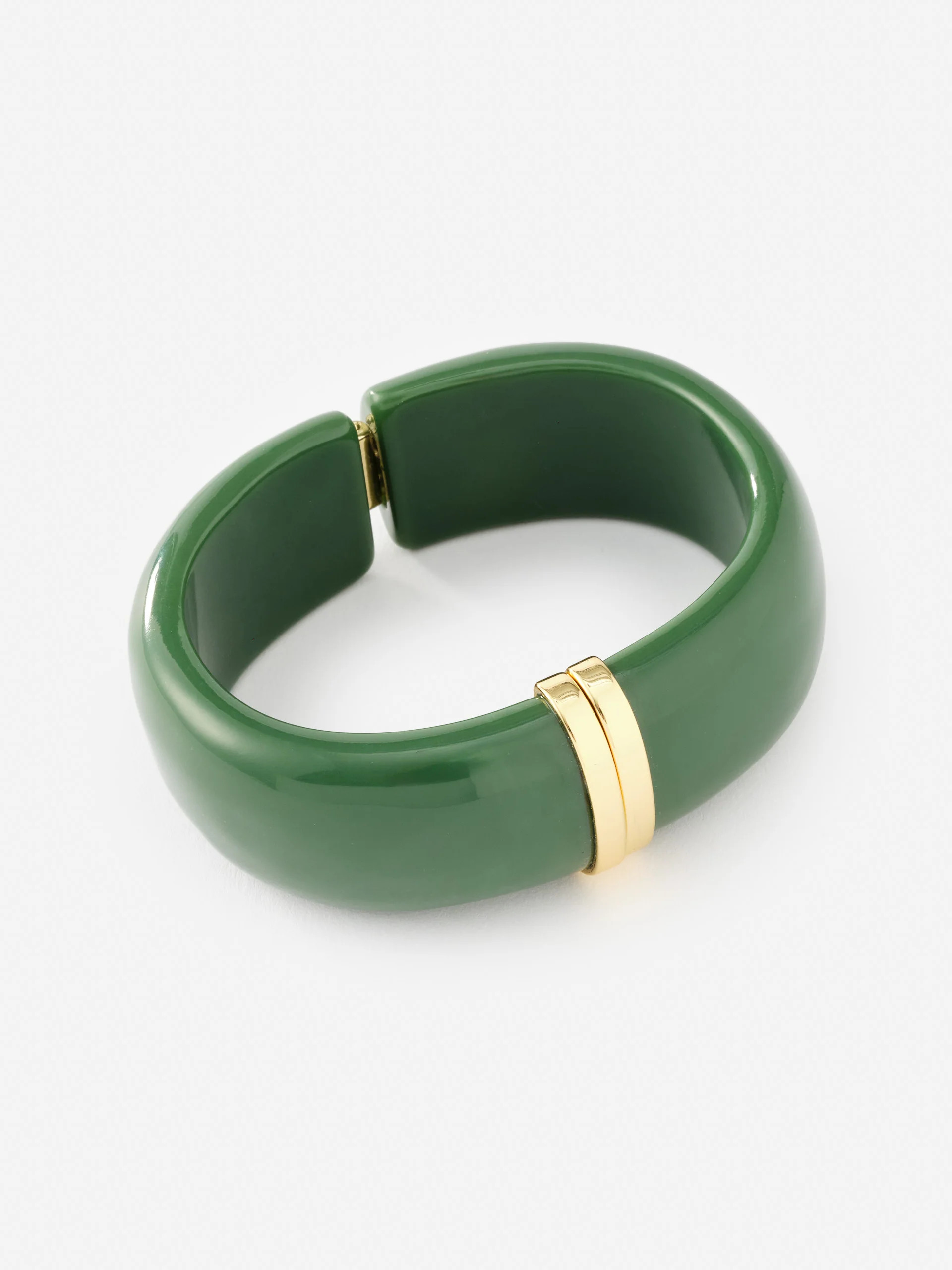 Green/Gold Solid Resin Hinge Bangle | Women's Jewelry | J.McLaughlin | J.McLaughlin