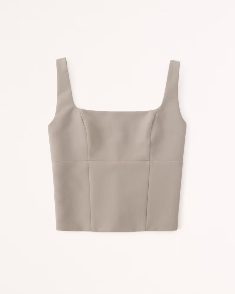 Tailored Squareneck Set Top | Abercrombie & Fitch (US)