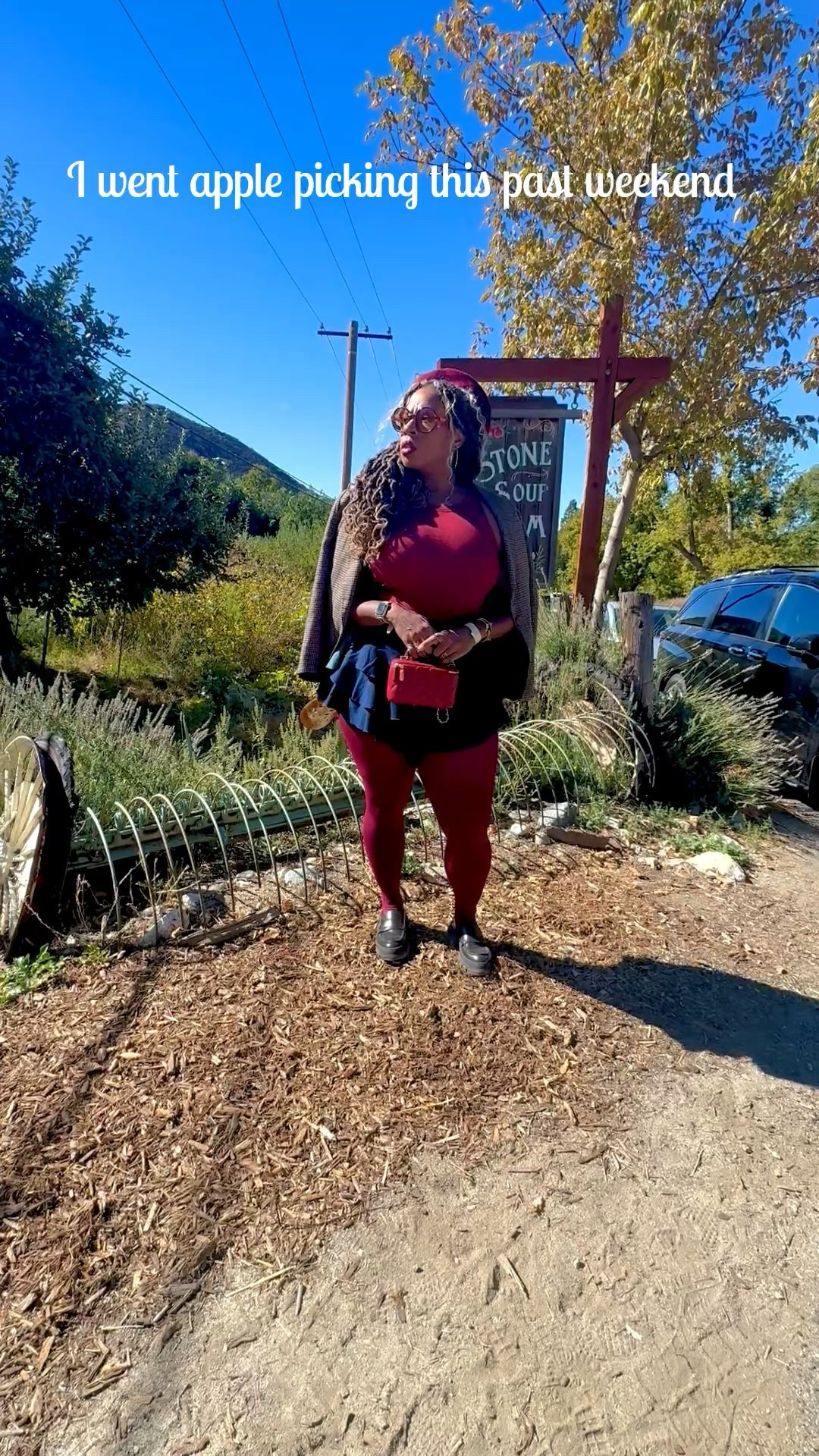 I went to Oak Glen, CA for the first time to go apple picking. This is my OOTD. Details below.

Wool Blazer- Thrifted 
Denim Skort- Ofuure SZ L
Top- Amazon SZ L
Stockings- Amazon SZ XL
Loafers- Weekend Max Mara SZ 10
Bag- Amazon 
Sunglasses- Gucci 

#LTKMidsize #LTKOver40 #LTKSeasonal