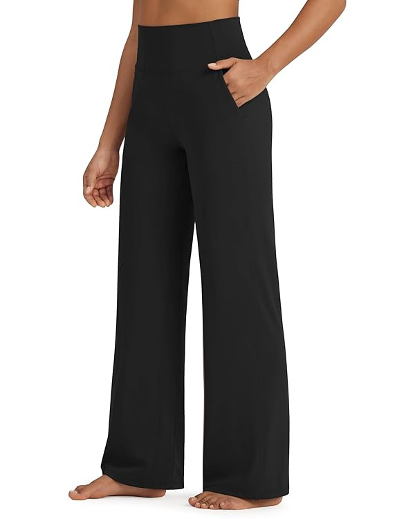 G4Free BareFeel Yoga Pants Women Wide Leg Pants with Pockets High Waisted Dress Pants Comfy Sweat... | Amazon (US)
