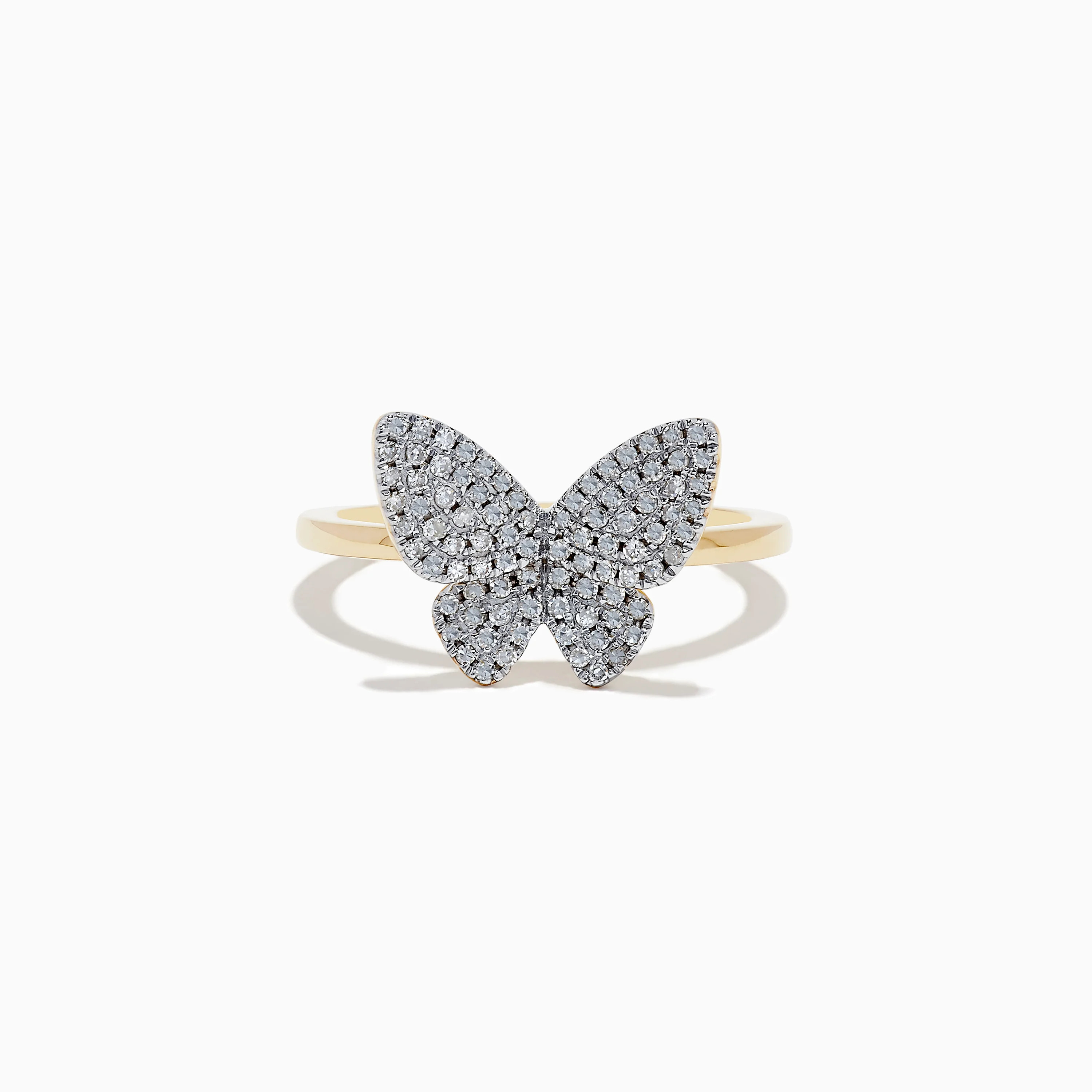 Nature 14K Yellow Gold Diamond Butterfly Ring | Effy Jewelry