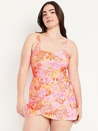 Matte Side-Tie Swim Dress | Old Navy (US)