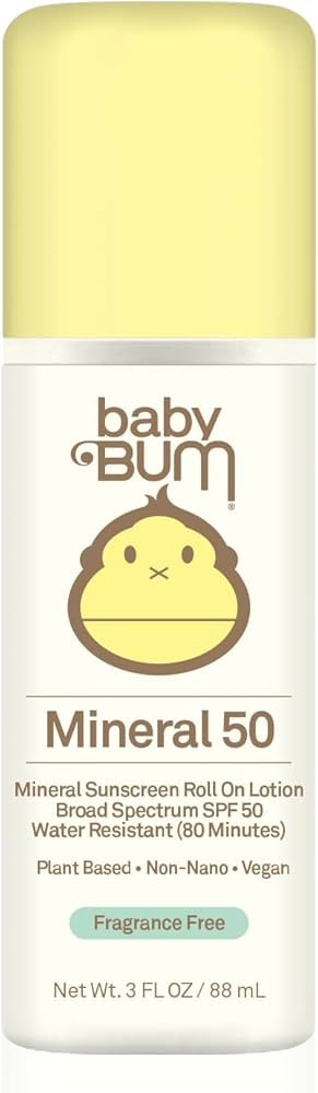 Baby Bum Mineral SPF 50 Roll-On Sunscreen | Vegan and Hawaii 104 Reef Act Compliant (Octinoxate &... | Amazon (US)