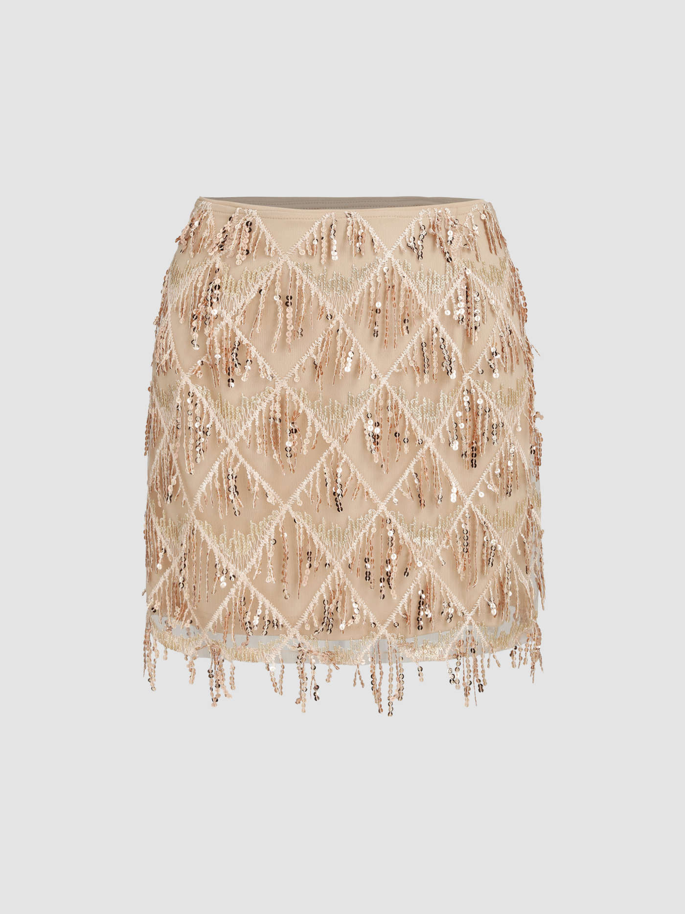 Sequins Tassel Mid Waist Mini Skirt | Cider