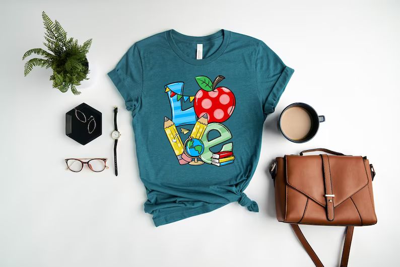 Teacher Love Shirt, Inspirational Teacher Shirt, Teacher Life Shirt, Gift for Teachers, Cute Teac... | Etsy (US)