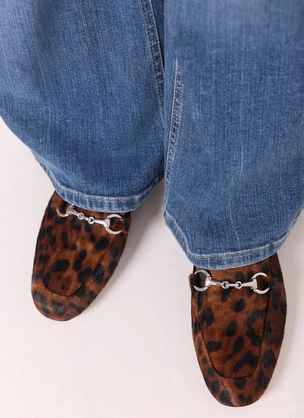 Camille Leopard Print Textured Loafers | Mint Velvet