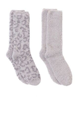 Barefoot Dreams CozyChic Barefoot In The Wild 2 Pair Sock Set in Linen & Warm Gray Multi from Rev... | Revolve Clothing (Global)