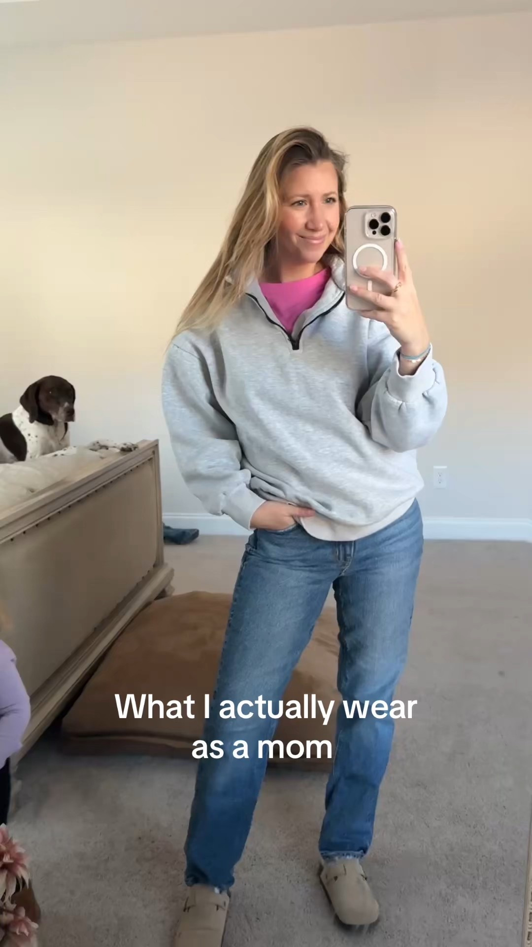 Actual mom outfit I love to wear!
Sweatshirt - M
Jeans - 4
Tshirt - M

#LTKmomlife #LTKdayinmylife #LTKootd
