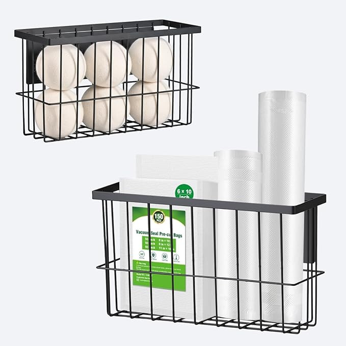 2 Pcs Magnetic Basket Fridge Dryer Ball Holder for Laundry Room Organization and Storage, Magneti... | Amazon (US)