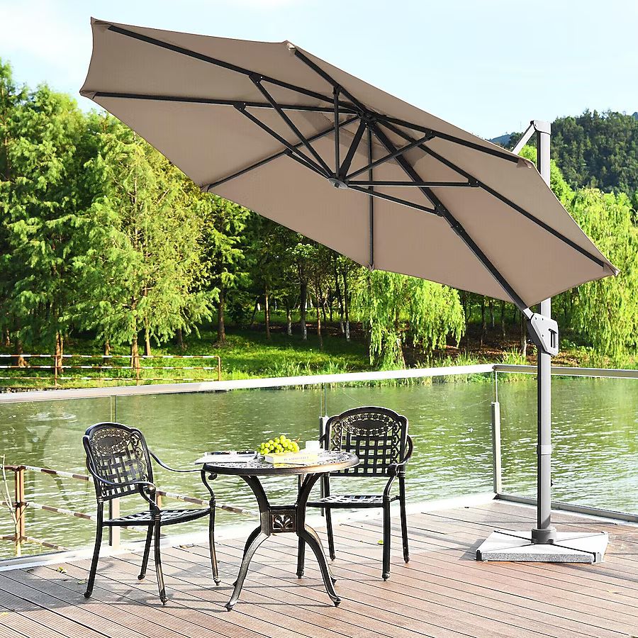 Clihome 11 Ft Patio Cantilever Umbrella Outdoor Offset Umbrella with 360 degree Rotation and Tilt... | Lowe's