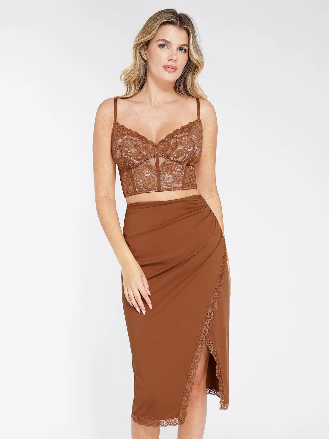 Shapewear Lace Corset Bra or Slimming Midi Wrap Skirt | Popilush