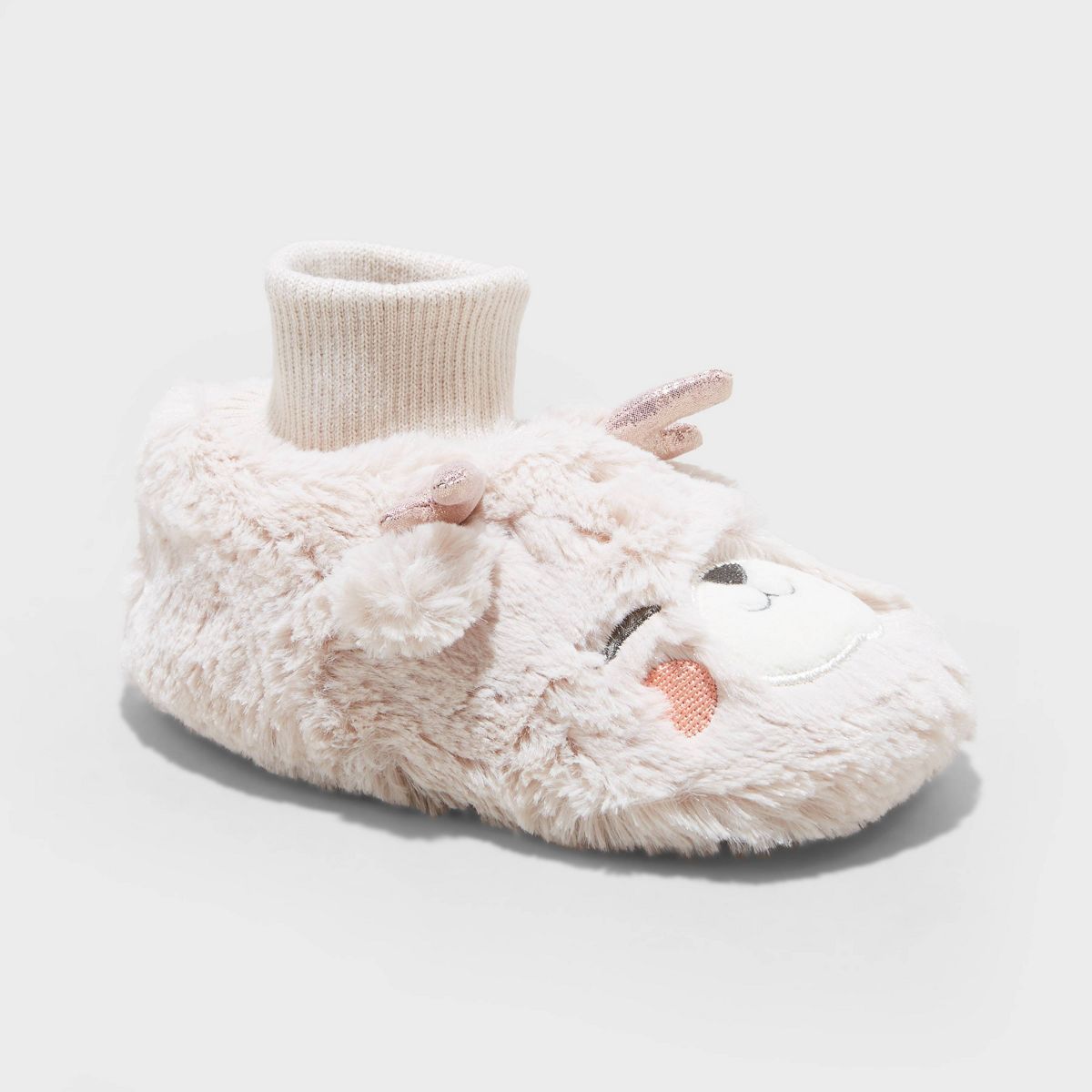 Toddler Girls' Doe Fawn Bootie Slippers - Cat & Jack™ Tan | Target