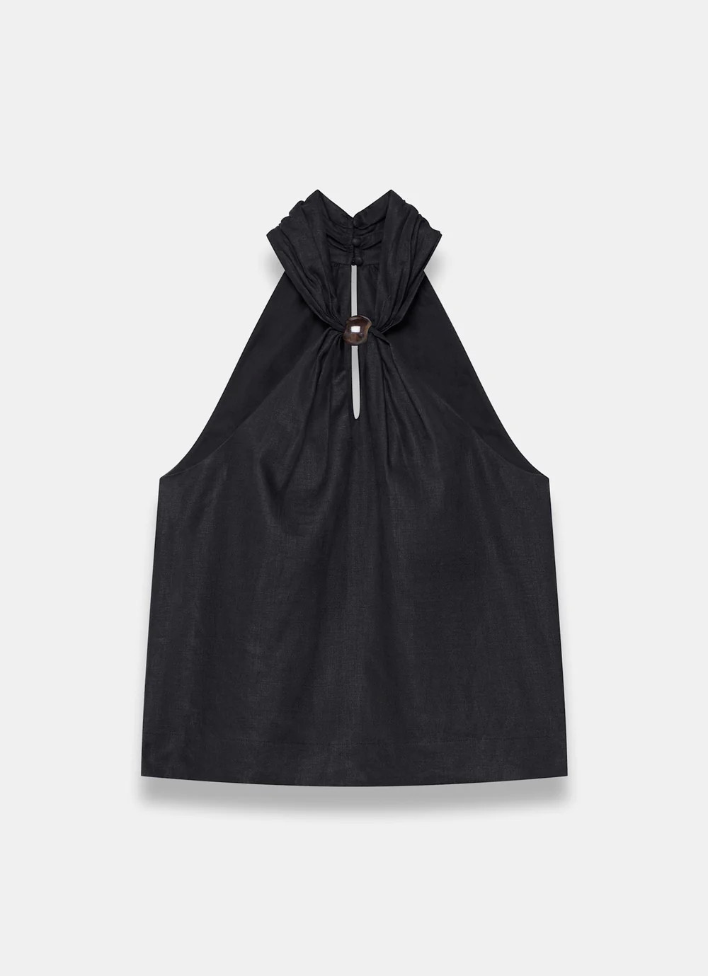 Black Linen Halter Top | Mint Velvet