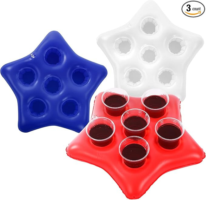 3 Pcs Summer Party Inflatable Pool Floating Beer Rack for Adults Pool Games, Stars Yard Games Inf... | Amazon (US)