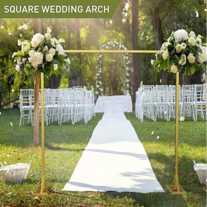 Kit De Soporte Ajustable Para Telón De Fondo De 2,5 M - Arco De Boda Cuadrado Y Arco De Globos Para Fondo De Photobooth, Baby Shower, Decoración De Fiesta De Cumpleaños (Marco Portátil) (Dorado, 2,5 X 2,4 M) | SHEIN