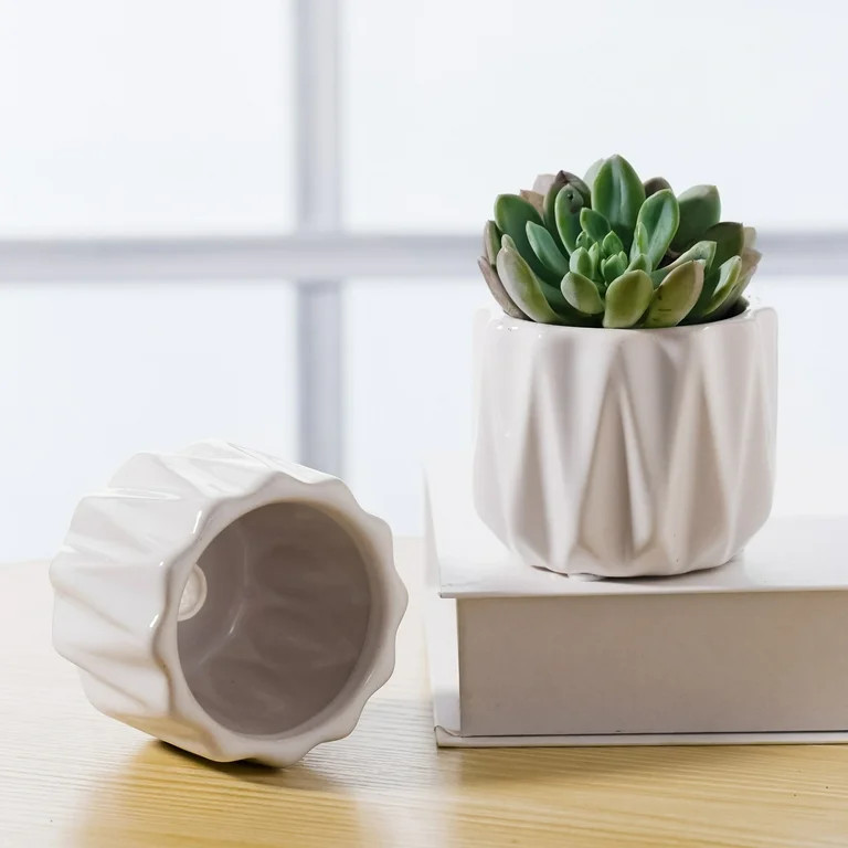 Better Homes & Gardens Pottery 5" Devi Round Ceramic Planter, White | Walmart (US)