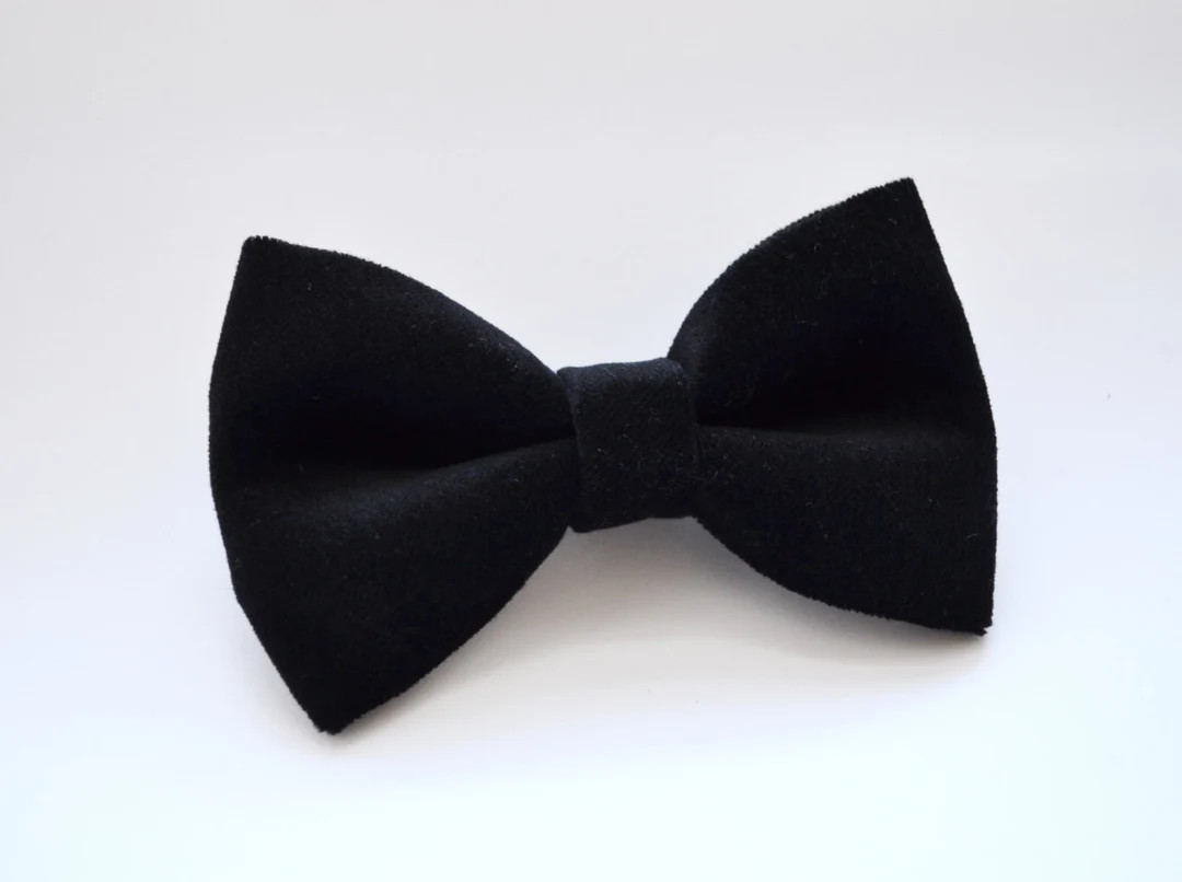 Velveteen Black bow tie, baby bow tie, boys bow tie ,adult bow tie, men's bow tie, wedding bow ti... | Etsy (US)