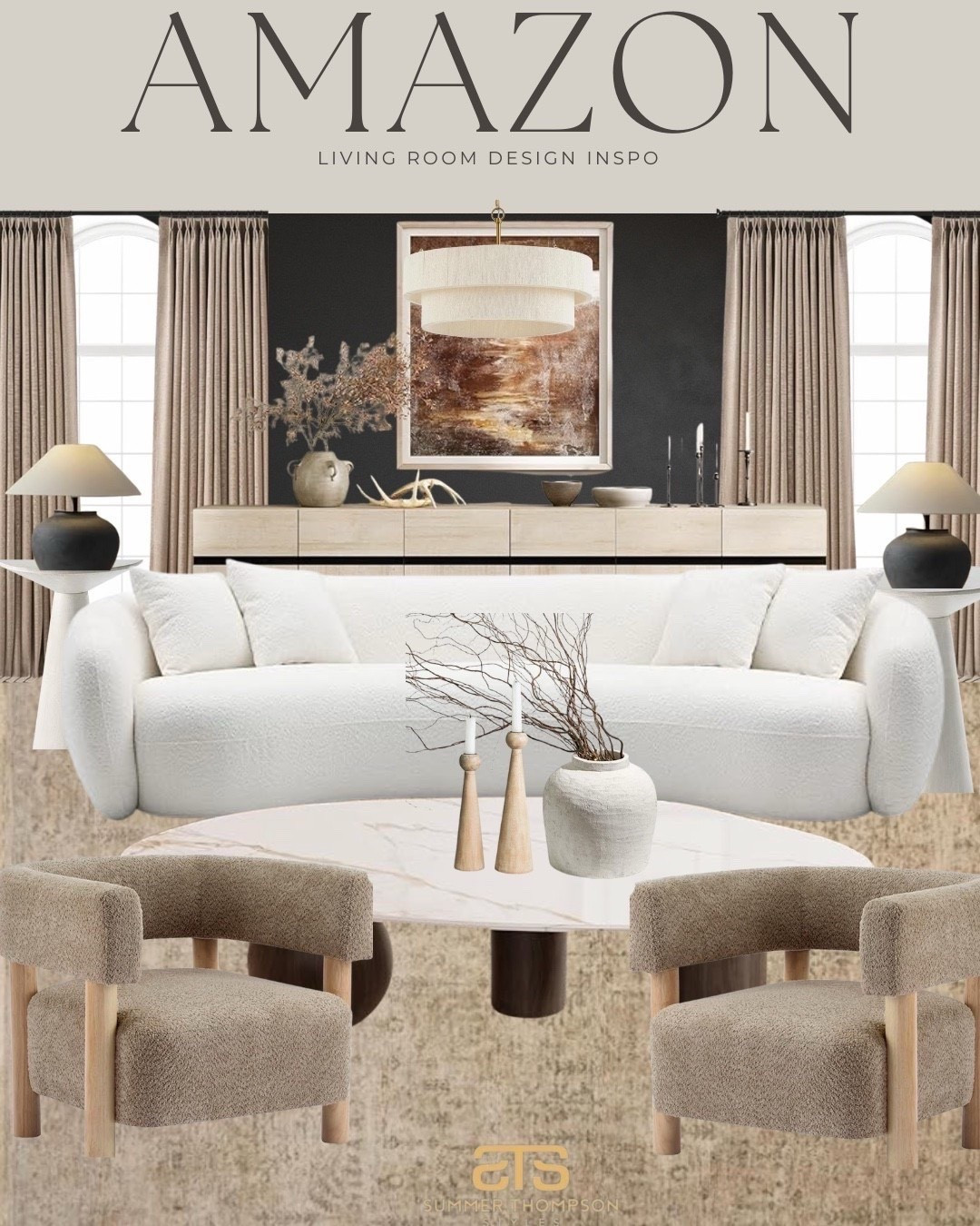 A cozy neutral living room with soft textures, layered lighting, and modern organic details. Every piece from Amazon, styled to feel calm and elevated.

#AmazonHome #LivingRoomInspo #NeutralHome #CozyInteriors #ModernOrganic #AmazonFinds #HomeDesign #LTKHome #DecorInspo #WarmNeutrals



#LTKHome #LTKStyleTip #LTKU