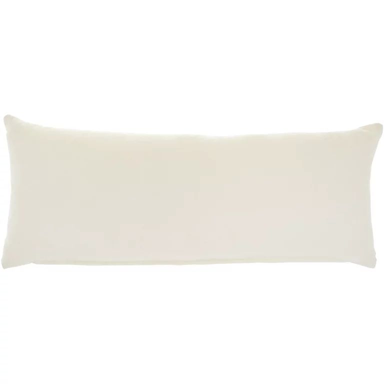 Mina Victory Life Styles Solid Velvet 12" x 30" Ivory Indoor Throw Pillow | Walmart (US)