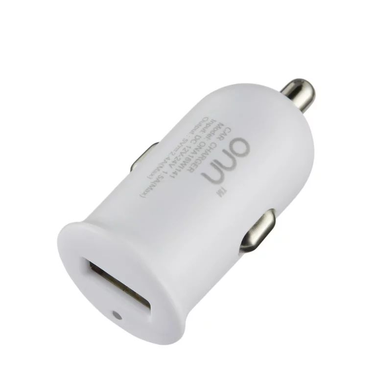 onn. 2.4A USB Type-A Car Charger Port, White | Walmart (US)