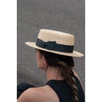 straw Boater Hat For Women, Canotier Hat, Women Summer Natural Sun | Etsy (US)