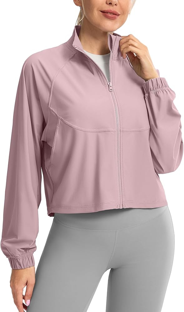 Soothfeel Women's Athletic workout Jacket Lightweight UPF 50+ Long Sleeve Sun Protection Shirts Z... | Amazon (US)