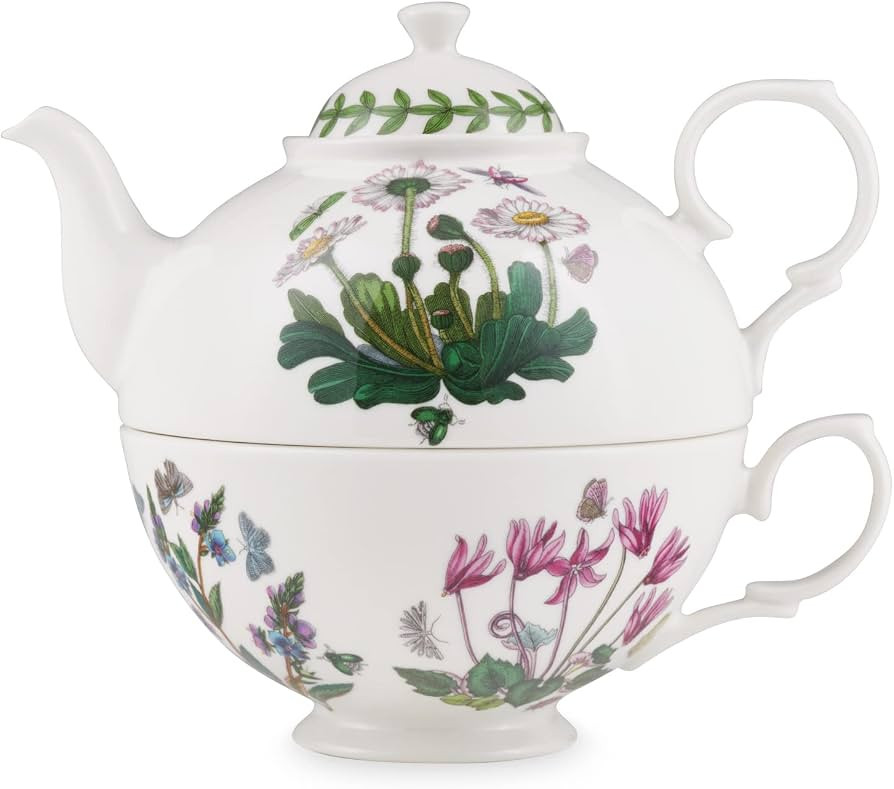 Portmeirion Botanic Garden 2 Piece Tea Set | 12oz Teapot and Teacup | Assorted Floral Motifs | Fi... | Amazon (US)