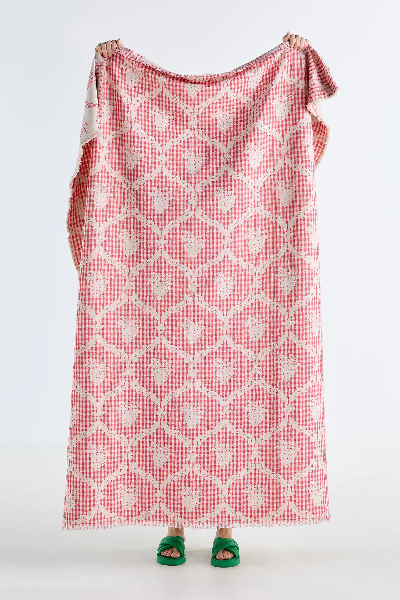 Damask Cotton Woven Throw | Anthropologie (US)