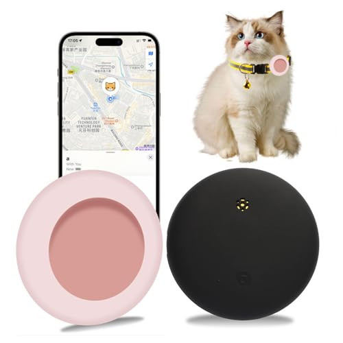 GBVP Pet Tracker for Cat, Smart Cat Location Tracker with Holder, MFi Certificated Tracking Device, No Monthly Fee, Works with Find My, Collar Not Included, Not GPS Tracker(iOS Only) (Pink, Small) | Amazon (US)
