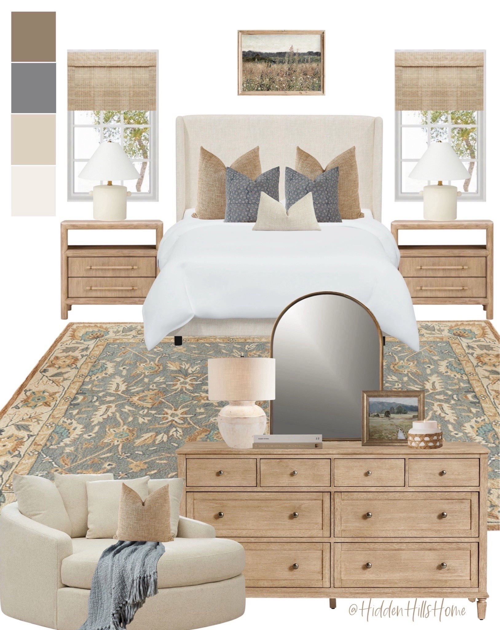 Bedroom decor mood board, master bedroom design ideas, home decor, Tilly bed, nightstands, bedroom inspiration #bedroom 

#LTKHome #LTKSaleAlert #LTKSeasonal