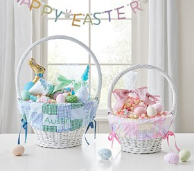 Preppy Madras Easter Basket Liners | Pottery Barn Kids