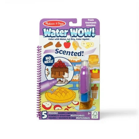 Melissa & Doug Scented Water WOW! Reusable Water-Reveal Coloring Activity Pad Travel Toy – Treats | Walmart (US)