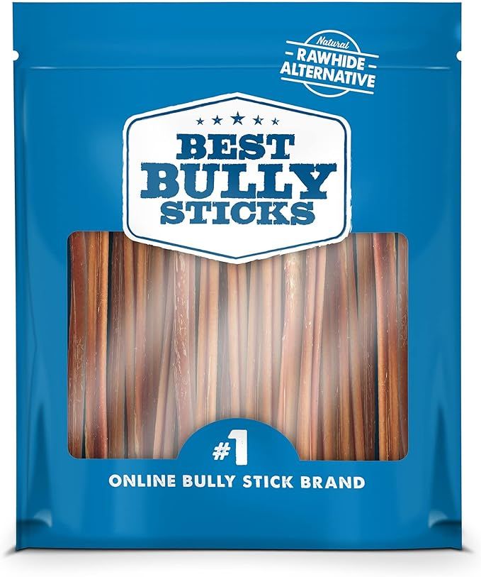 Best Bully Sticks 6 Inch All-Natural Thin Bully Sticks for Dogs - 6” Fully Digestible, 100% Gra... | Amazon (US)