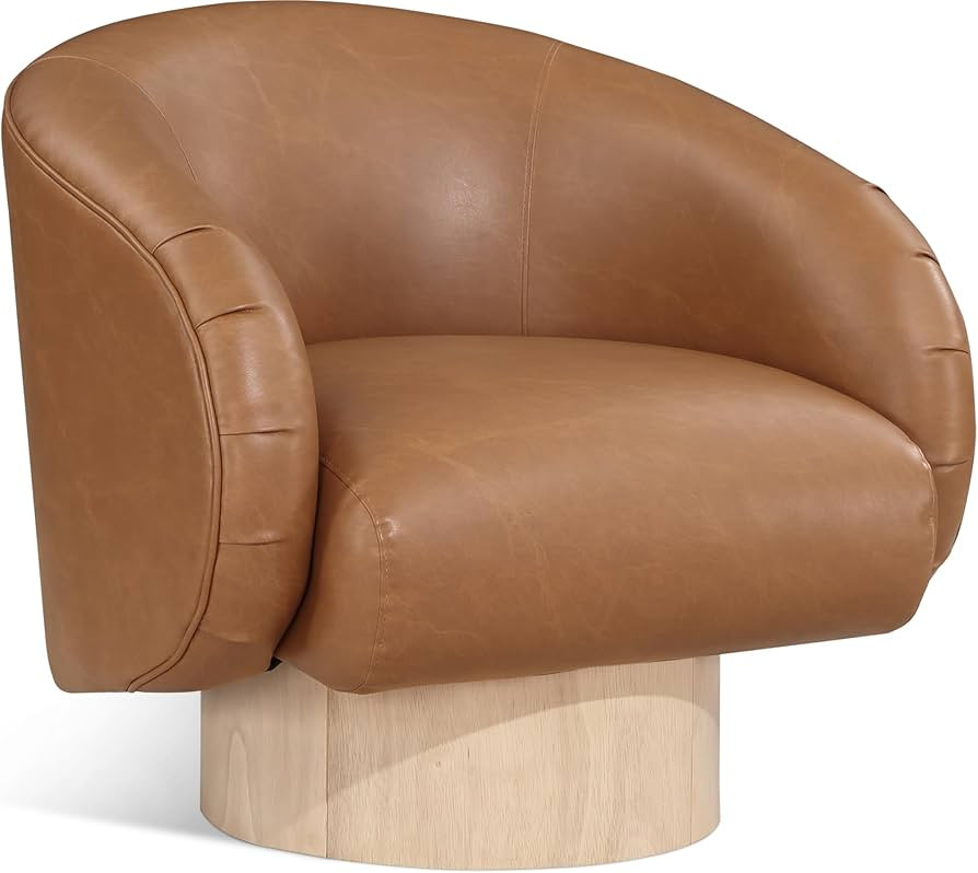 Meridian Furniture 484Cognac Gibson Collection Modern | Contemporary Swivel Accent Chair with Ric... | Amazon (US)