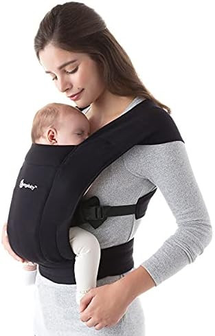 Ergobaby Embrace Cozy Newborn Baby Wrap Carrier (7-25 Pounds), Premium Cotton, Pure Black | Amazon (US)