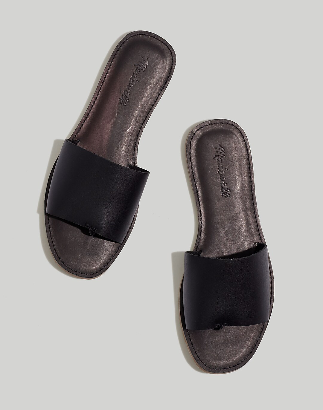 The Boardwalk Post Slide Sandal in Leather | Madewell